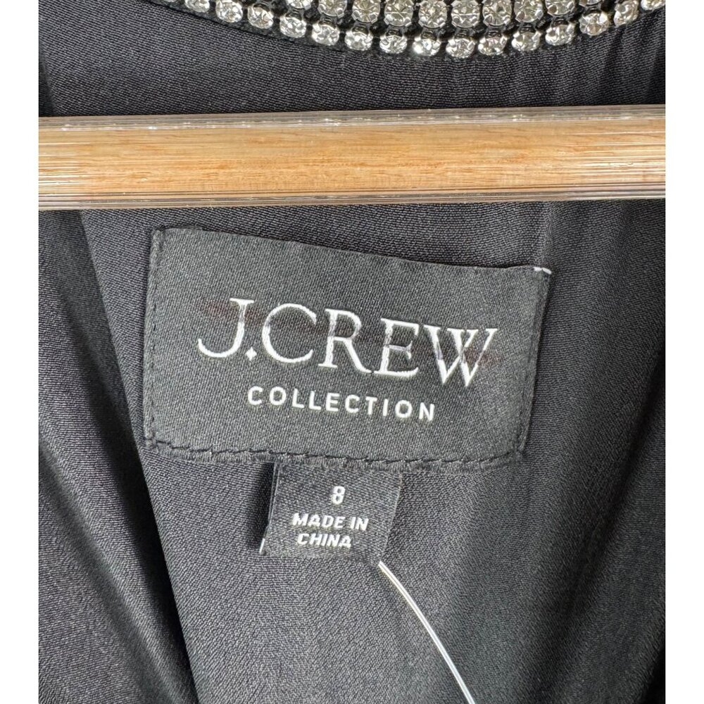 J.Crew Collection Full-length embellished ruched dress black 90s maxi sz 8 - Picture 4 of 11